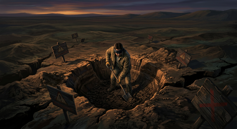 digging blind